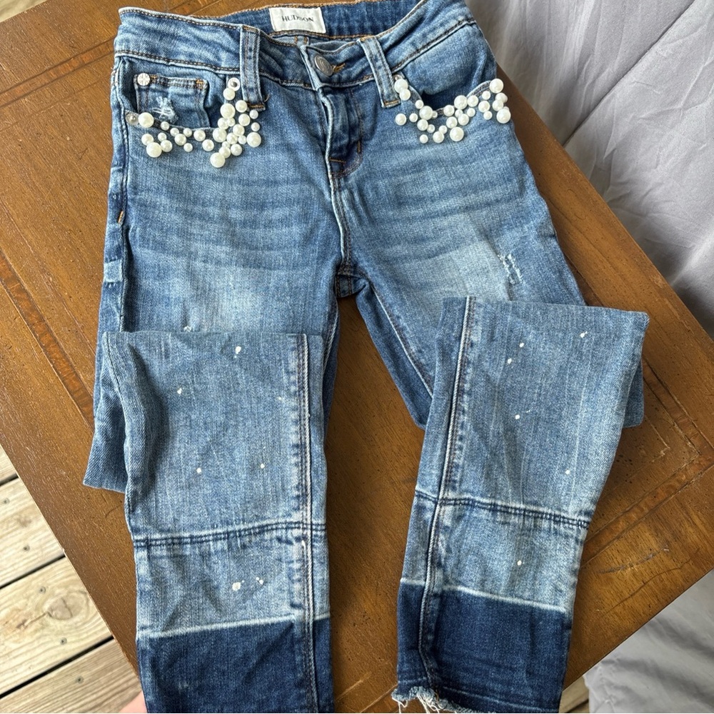 Hudson Jeans Blue Skinny Distressed Denim